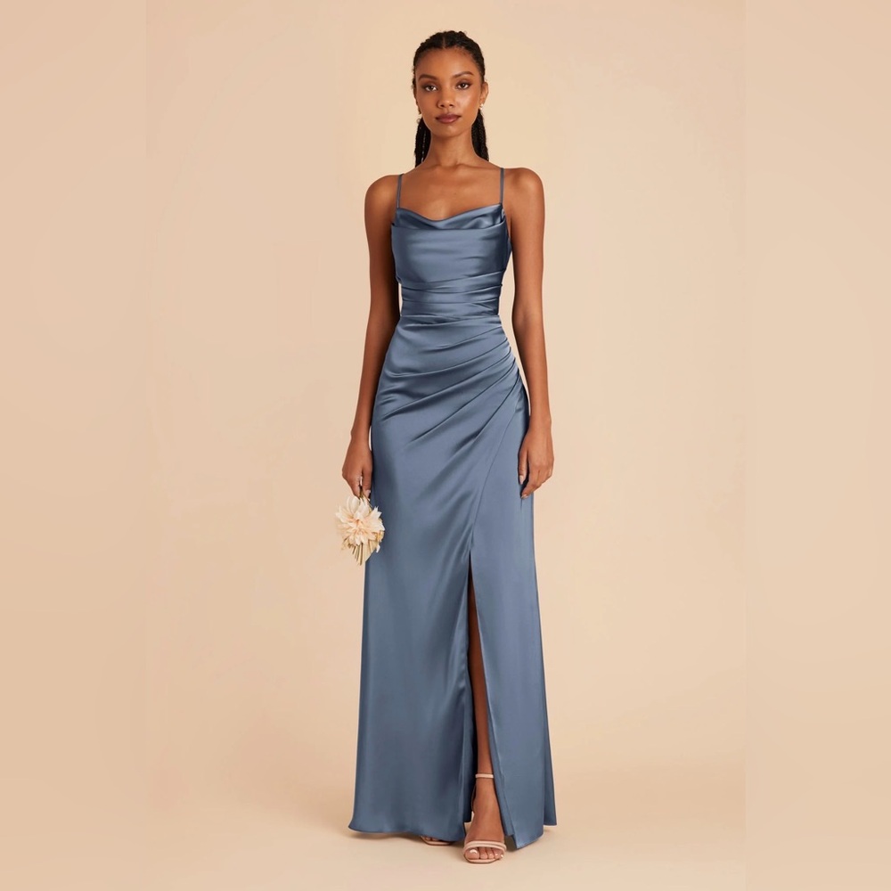 Birdy Grey Lydia Bridesmaid Dress - Matte Satin French Blue